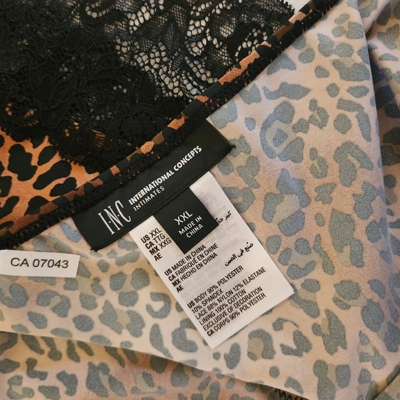 INC Leopard Animal Print Black Lace Cheeky Panties Underwear Lingerie XXL New - Picture 3 of 3